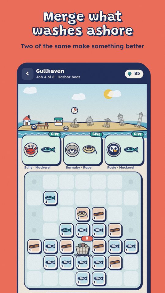 Merging fish and rope on the Gullhaven harbor board