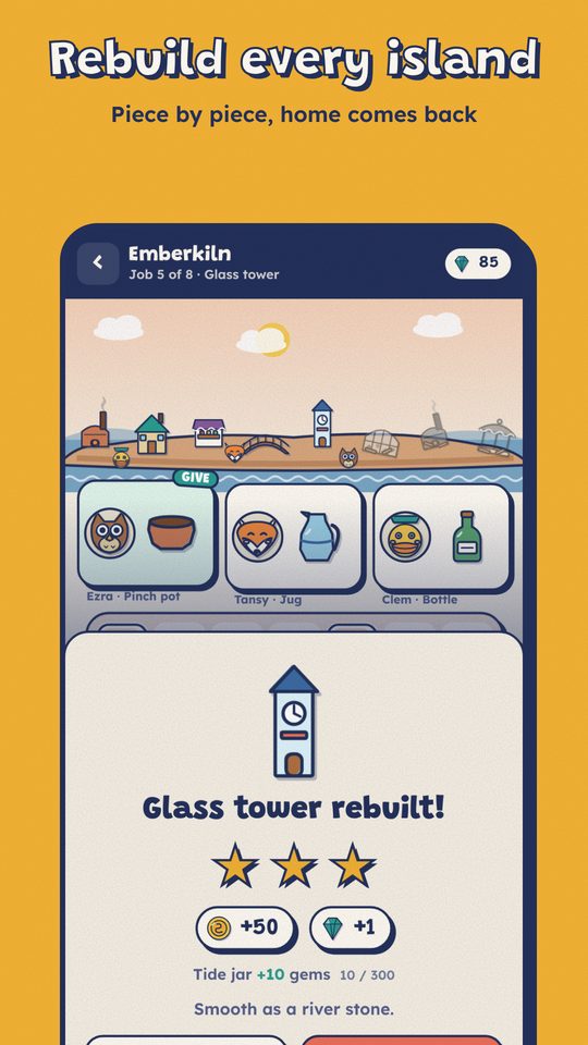 The glass tower rebuilt on Emberkiln